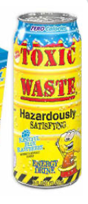 Toxic Waste Blue Raspberry Energy Drink Soda