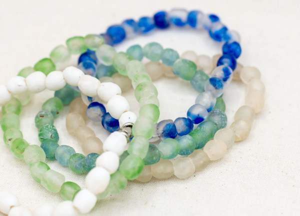 Recycled Glass Bead Bracelet